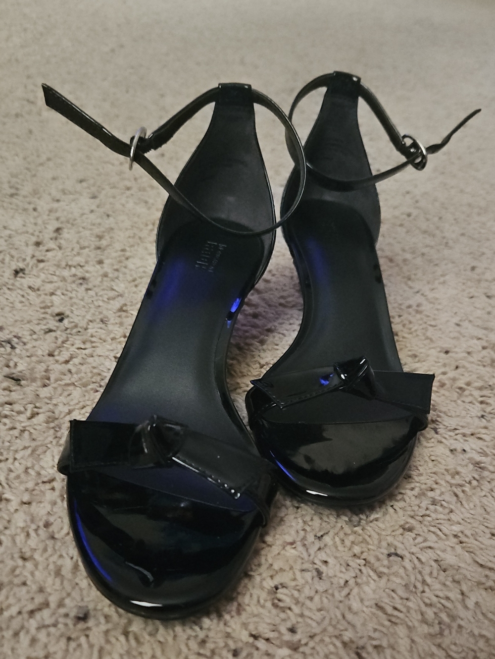 Black Patent Ankle-Strap Women's Sandals
